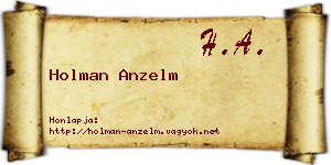 Holman Anzelm névjegykártya